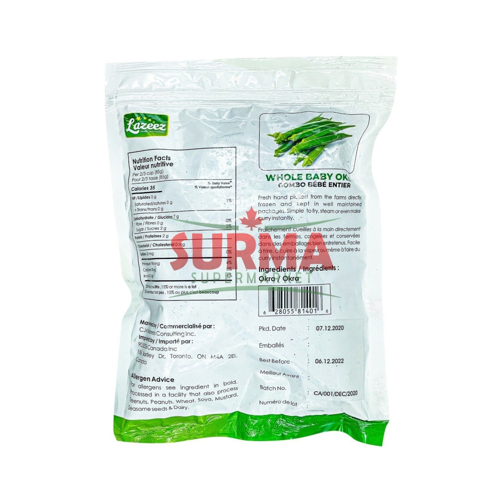 Lazeez Whole Baby Okra 300G Frozen Vegetable